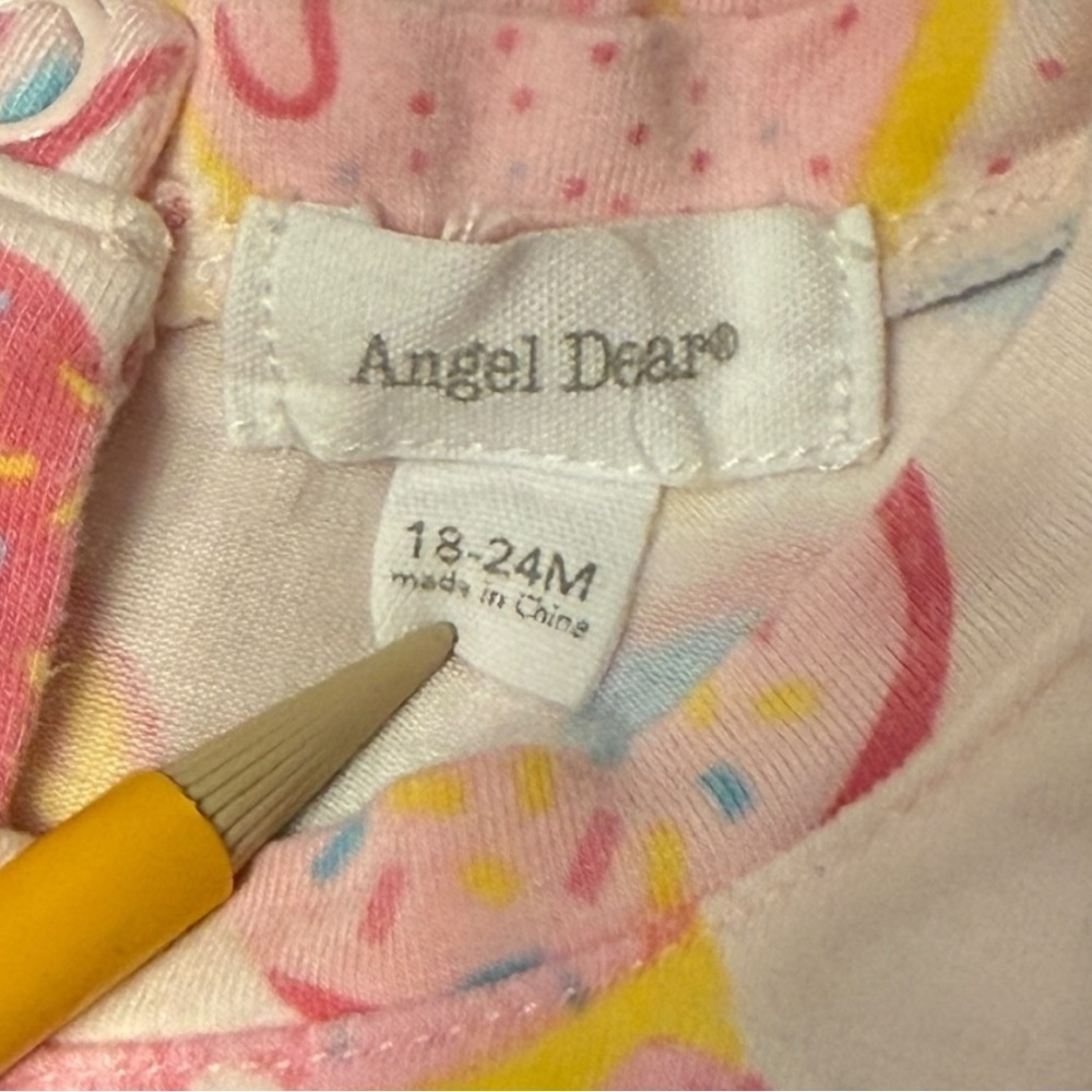 Angel Dear Bamboo Donut Print Peplum Romper Dress | 18–24M - Picture 4 of 5